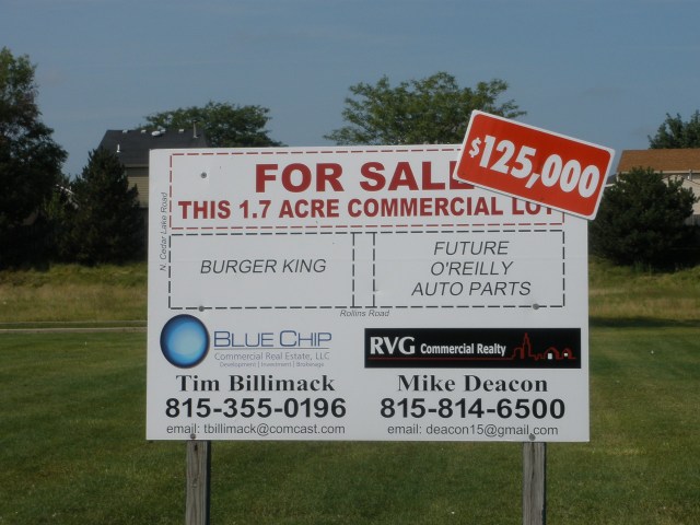 For Sale sign in front of O'Reilly Auto Parts in RLB