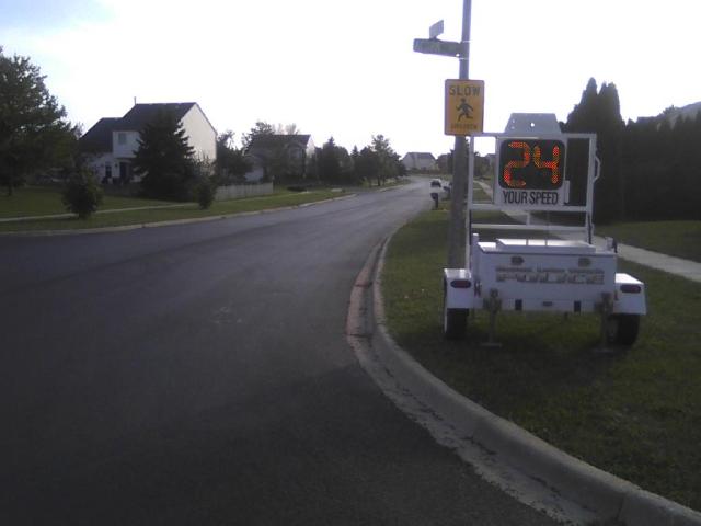 Apparently having a couple of people with a camera, standing a radar speed display, had drivers worried that we were making our own 